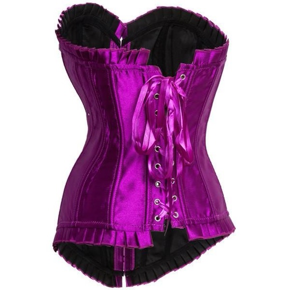 Vibrant Purple Corset with Rhinestone Detailing, Y2K Glam Size M - Picture 5 of 6